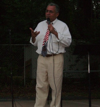 Pastor Victor speaks to those gathered.