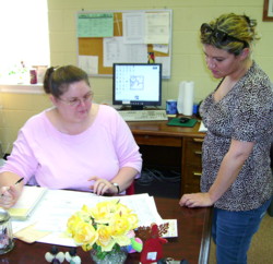 Paula our Office Manager at work